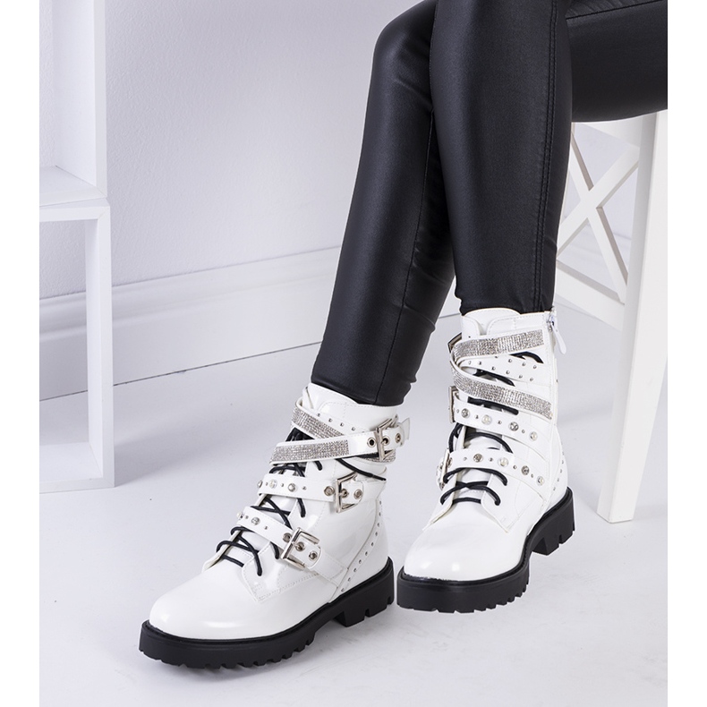 Bottes blanches avec zircon cubique Tucker 2