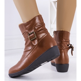 PA1 Bottines compensées marron à boucle Slater brun 2