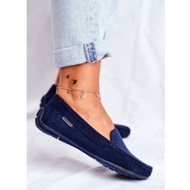 Evento Mocassins Femme En Daim Bleu Marine 3