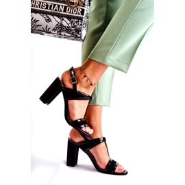 Sandales en cuir à la mode On A Bar Black Passion noir 2