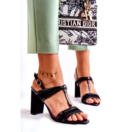 Sandales en cuir à la mode On A Bar Black Passion noir 3