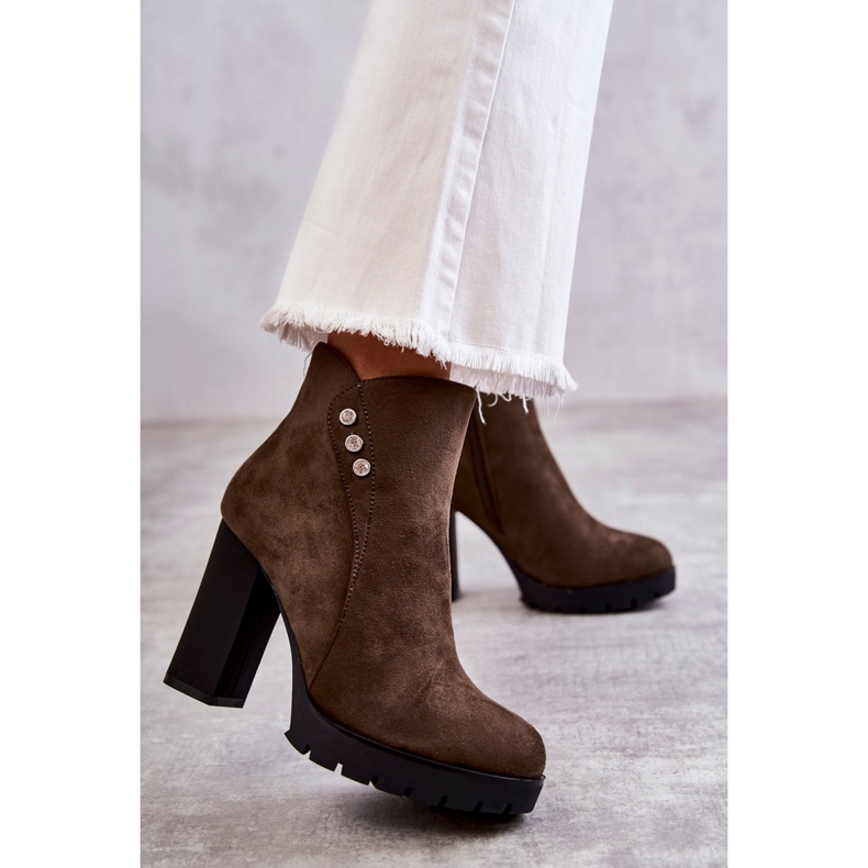 PG1 Bottines en daim sur un poteau Lagerlla kaki vert 1