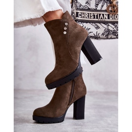 PG1 Bottines en daim sur un poteau Lagerlla kaki vert 7