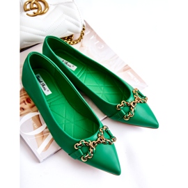 WS1 Ballerines Pour Femme En Spitz Avec Décoration Carlos Vert 2