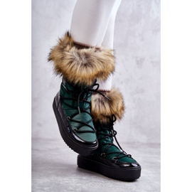 FM1 Bottes de neige à lacets pour femmes Vert Santero 8