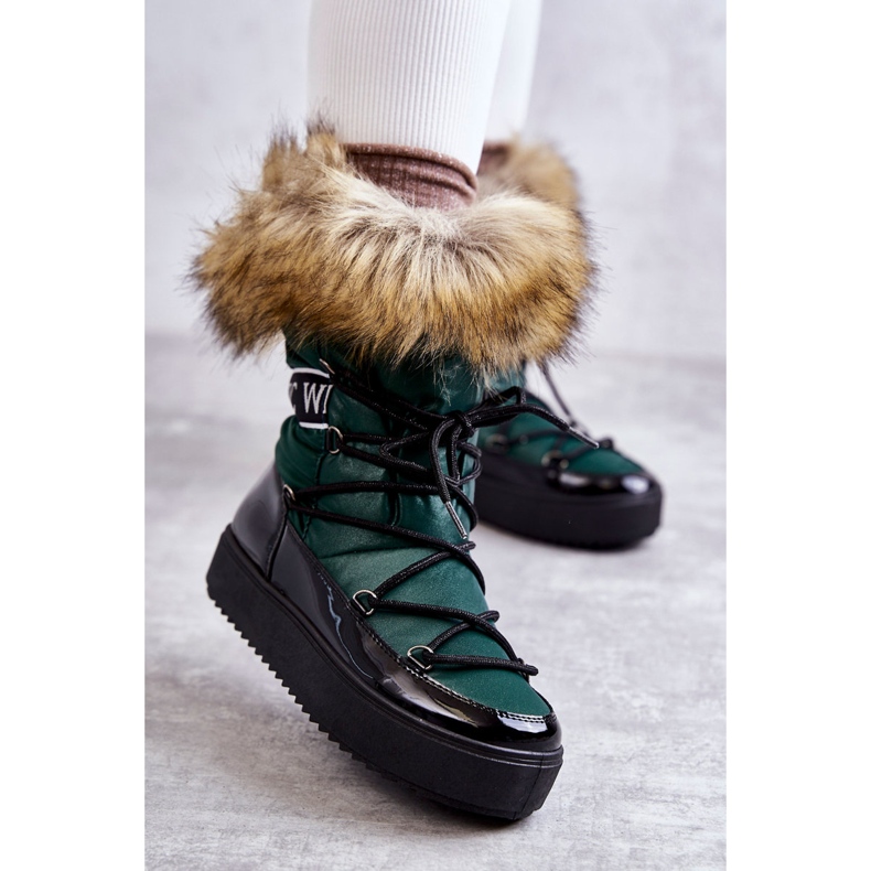 FM1 Bottes de neige à lacets pour femmes Vert Santero 1