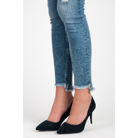 Comer Escarpins en daim bleu 4