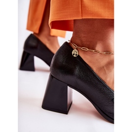 Escarpins En Cuir Avec Chaîne Laura Messi 2515 Noir 1