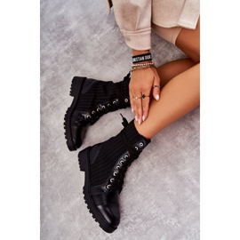PG1 Bottes pour femmes avec une chaussette nouée noire Livaro le noir 6