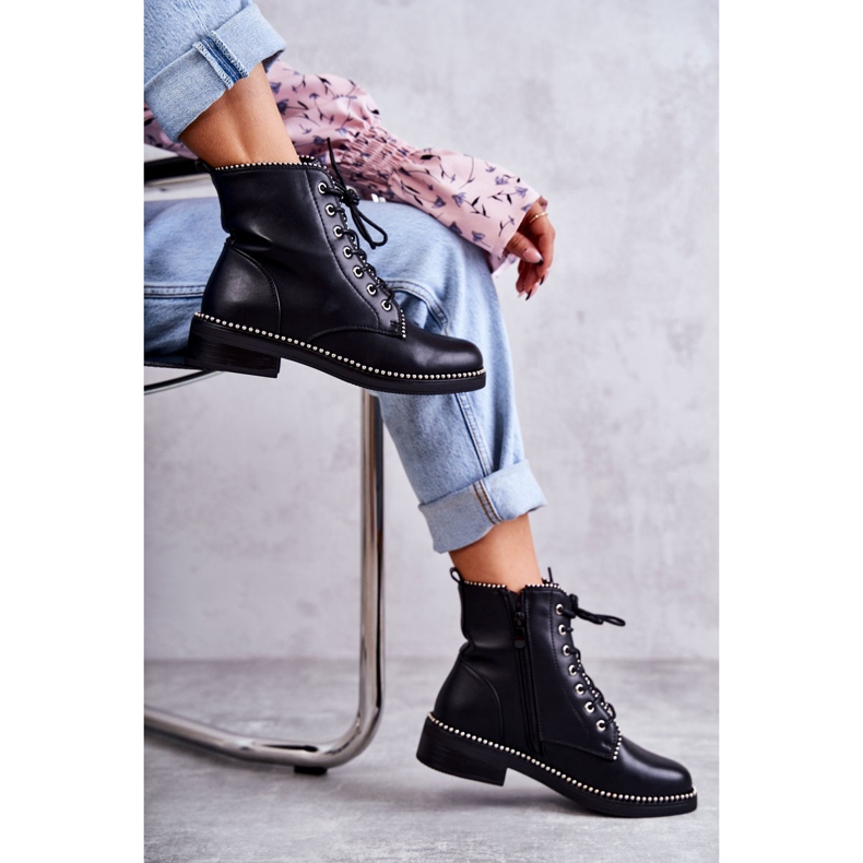 PG1 Bottes pour femmes à clous Noir Rostill le noir 1