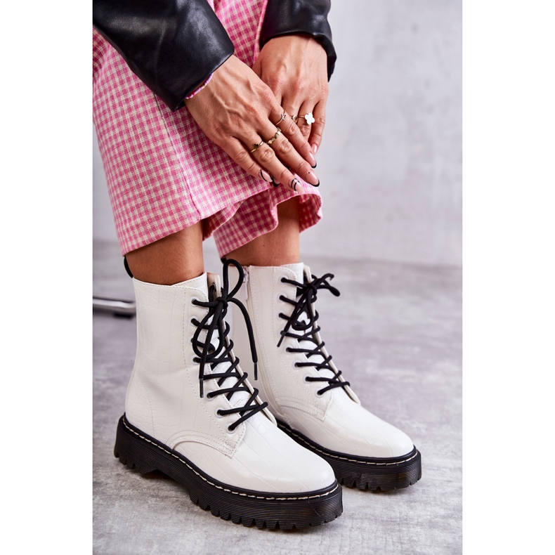 Bottes en peau de serpent chaudes blanches pour femmes Salma 2 Bottes en peau de serpent chaudes blanches pour femmes Salma 2