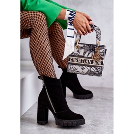 Bottes en daim à la mode à talons hauts Laura Messi 2509 Noir le noir 2