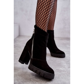 Bottes en daim à la mode à talons hauts Laura Messi 2509 Noir le noir 3
