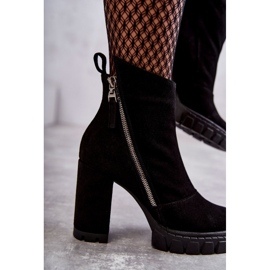 Bottes en daim à la mode à talons hauts Laura Messi 2509 Noir le noir 4