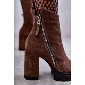 Bottes en daim à la mode à talons hauts Laura Messi 2509 Marron brun 3
