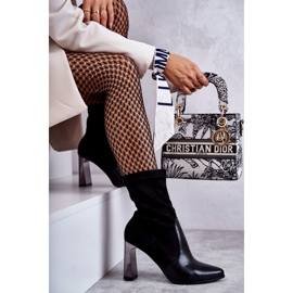 Bottes hautes en daim à talons hauts Laura Messi 2527 Noir le noir 1