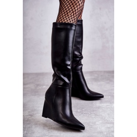 Bottes en éco-cuir pour femmes Noir Arlene 1