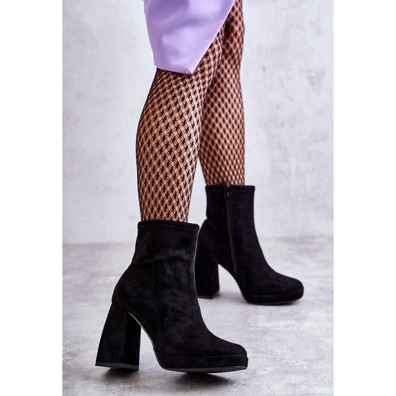 Bottes à talon en daim pour femmes noires Ramira 2