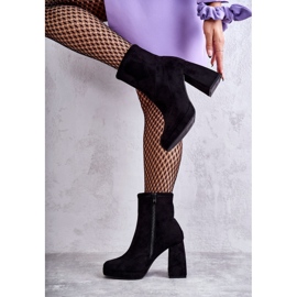 Bottes à talon en daim pour femmes noires Ramira le noir 5
