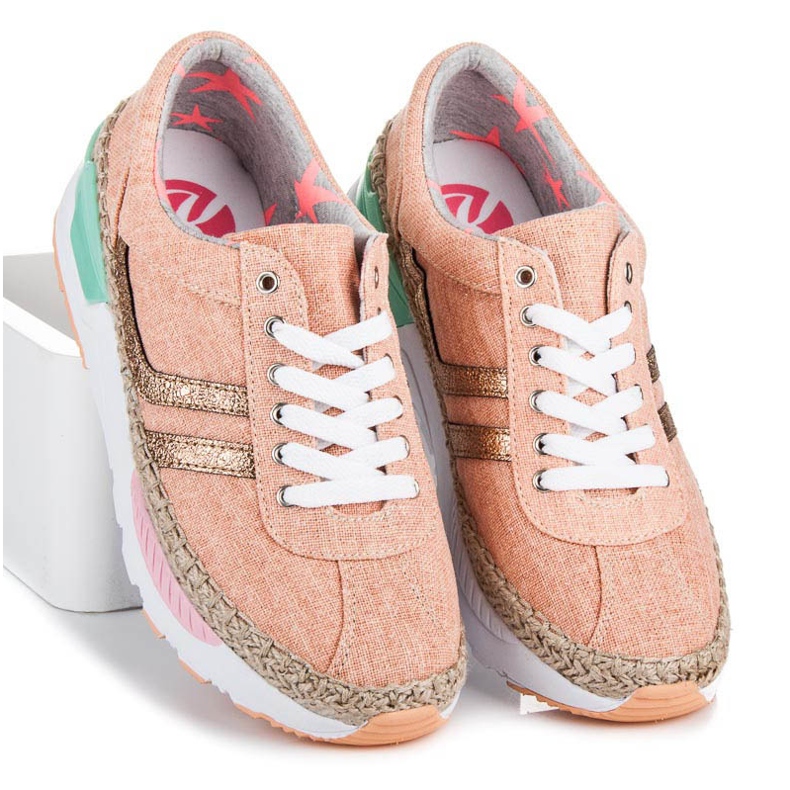 Kylie Baskets à lacets, espadrilles rose 1