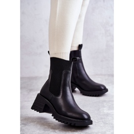 Bottes chaudes noires à talon pour femmes Abella 1