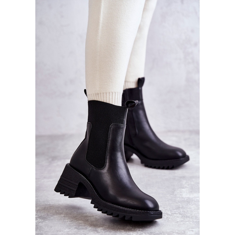 Bottes chaudes noires à talon pour femmes Abella 1