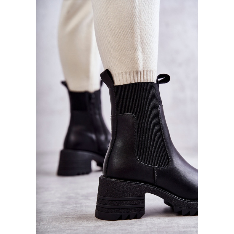 Bottes chaudes noires à talon pour femmes Abella le noir 2