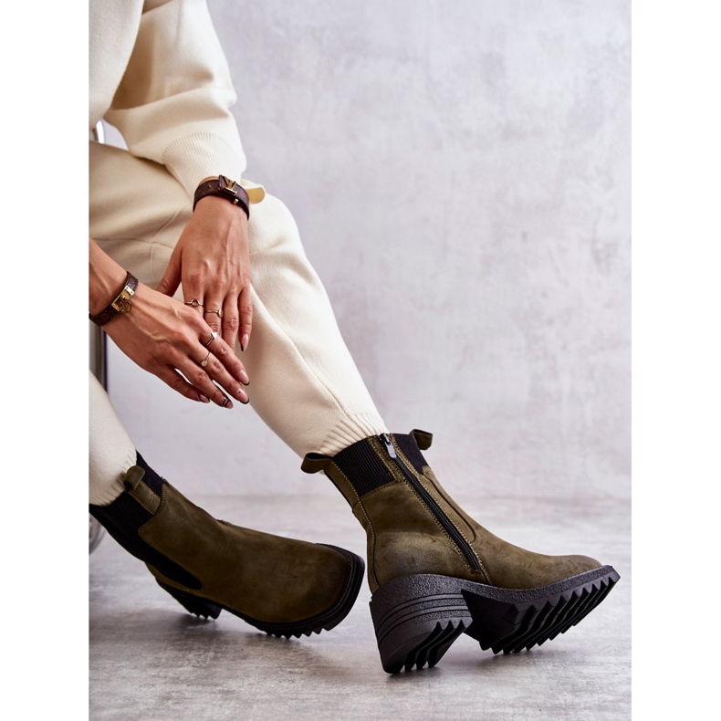 Bottes chaudes vertes pour femmes à talons hauts Abella 2