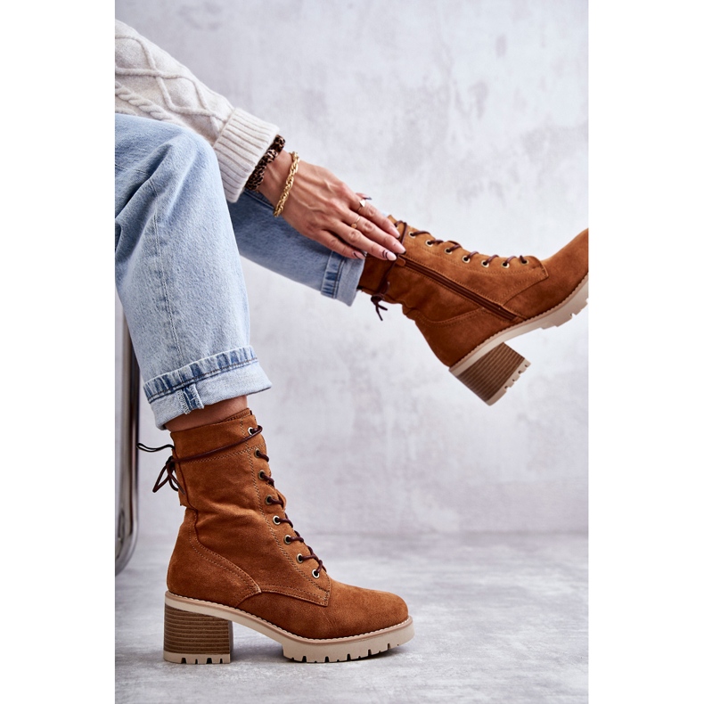 Bottes Chaudes à Talons Hauts Femme Camel Julieta brun 1