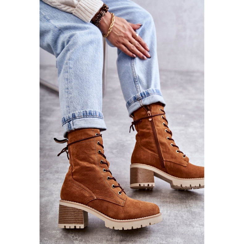 Bottes Chaudes à Talons Hauts Femme Camel Julieta brun 2