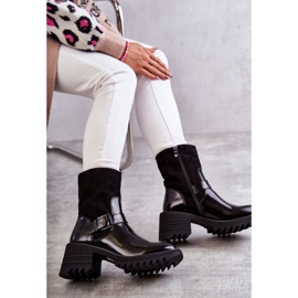 Bottines Femme Réchauffées Sur Un Talon Chunky Noir Marinela le noir 5
