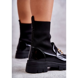 FE1 Bottes pour femmes avec une chaussette à enfiler Noir Sofia le noir 10