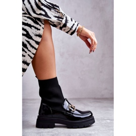 FE1 Bottes pour femmes avec une chaussette à enfiler Noir Sofia le noir 3