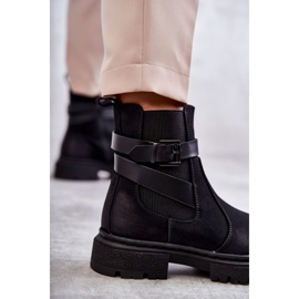 FE1 Bottes chaudes pour femmes Bottines Jodhpur avec ceinture Noir Jose le noir 2