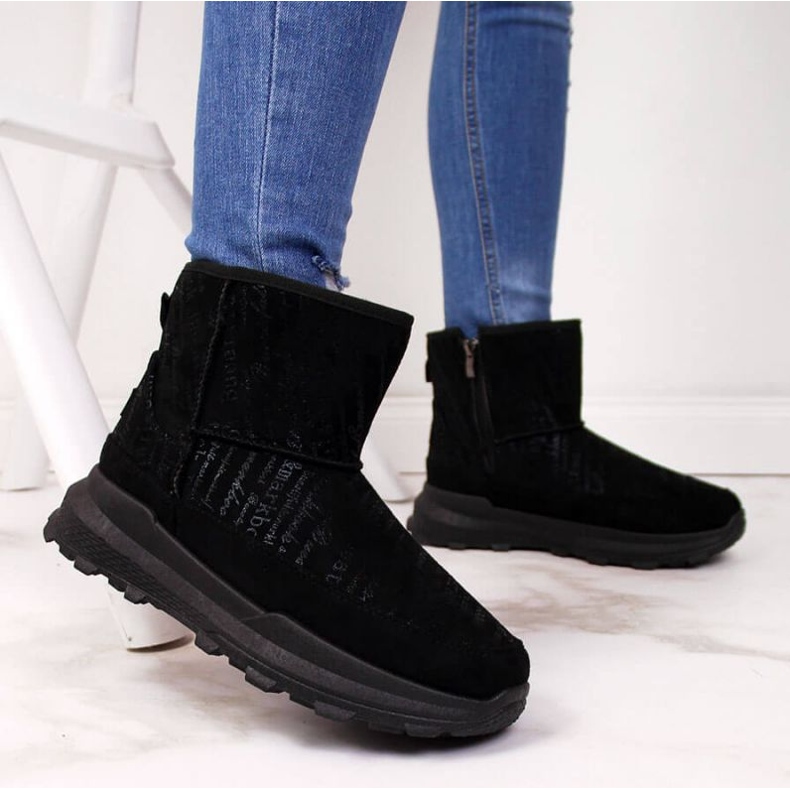 Bottes de neige en daim News W EVE311A noir le noir 2