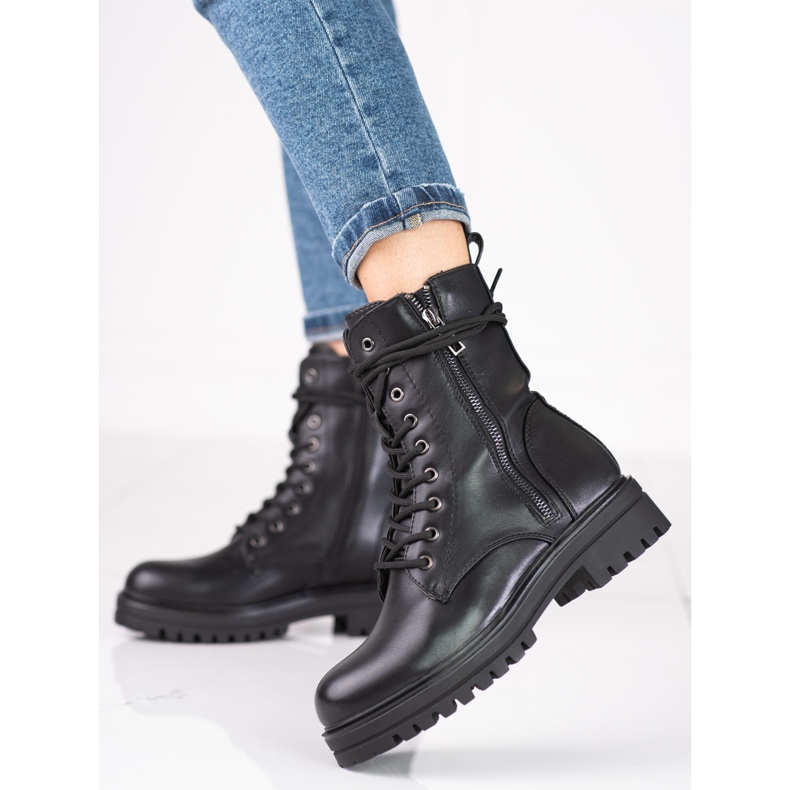 Sacs noirs pour femmes avec une fermeture éclair Shelovet décorative le noir 2