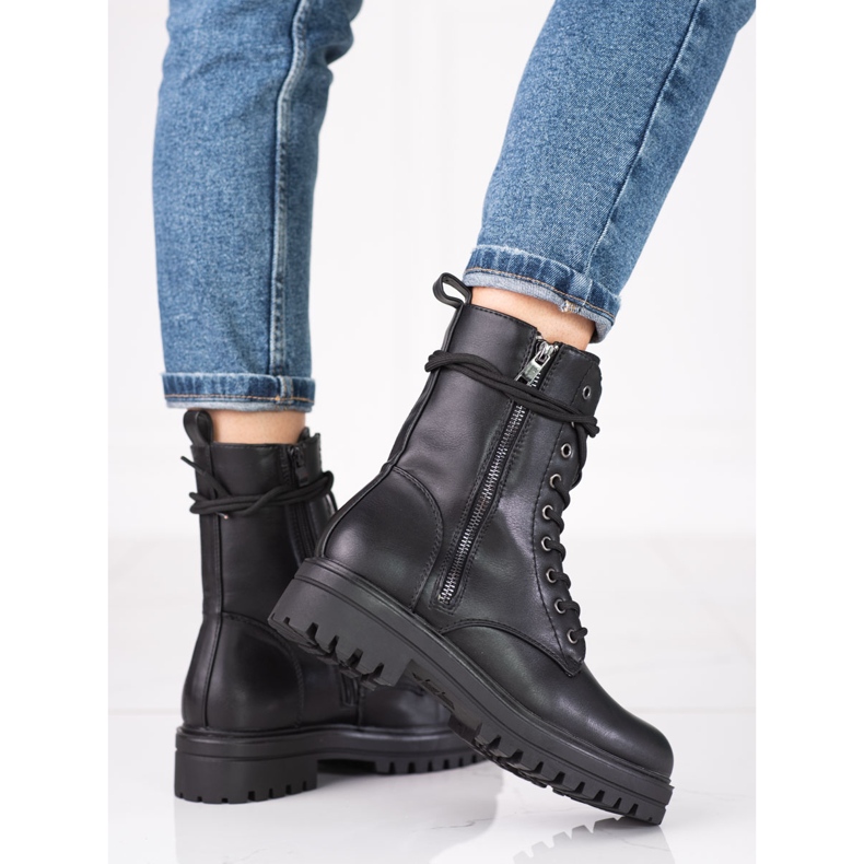 Sacs noirs pour femmes avec une fermeture éclair Shelovet décorative le noir 1