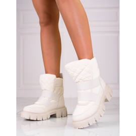 Bottes de neige Shelovet pour femmes sur une plate-forme beige épaisse brun 1 Bottes de neige Shelovet pour femmes sur une plate-forme beige épaisse brun 1