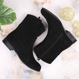 Santiags femme daim noir ajouré Jezzi JEZ368A le noir 2