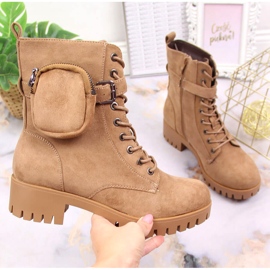 Bottes de randonnée pour femmes avec une poche, isolées, beige Jezzi, suède 1 Bottes de randonnée pour femmes avec une poche, isolées, beige Jezzi, suède 1