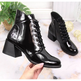 Bottes chaudes femme Vinceza noires à talons décoratifs 1