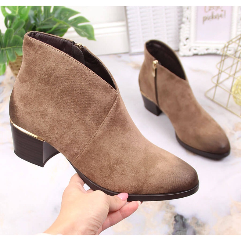 Filippo Bottes chaudes pour femmes en daim beige Vinceza 1