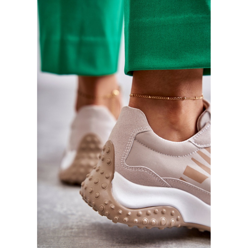 Vinceza Chaussures de sport à lacets beiges pour femmes brun 2 Vinceza Chaussures de sport à lacets beiges pour femmes brun 2