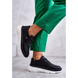 Vinceza Chaussures de sport en cuir noir pour femmes Camrose 1