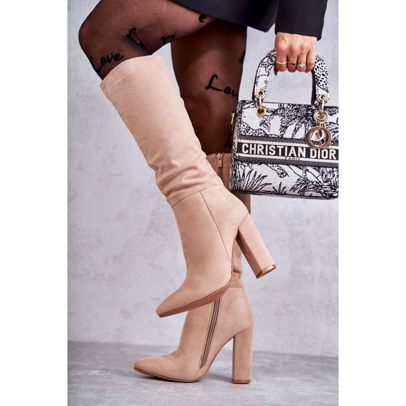 Bottines Talons Daim Classiques Beige foncé Tressa brun 2