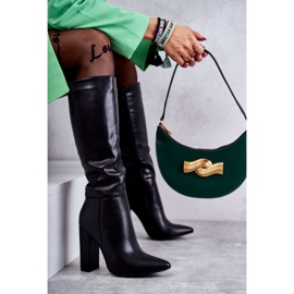 Bottes classiques en cuir noir à talon Tressa 2