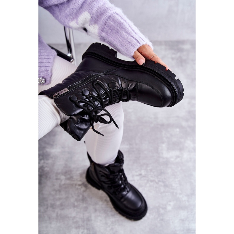 Bottes de neige à lacets pour femmes GOE KK2N4017 Noir 1