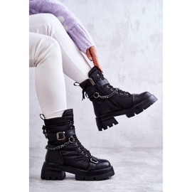 Bottes de Neige Femme Avec Chaîne GOE KK2N4018 Noir 1