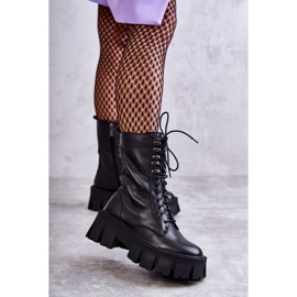 Bottes chaudes en cuir GOE KK2N4013 Noir le noir 3