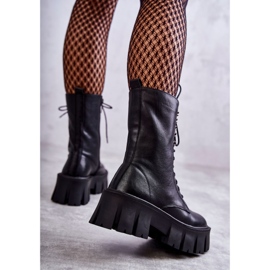 Bottes chaudes en cuir GOE KK2N4013 Noir le noir 4